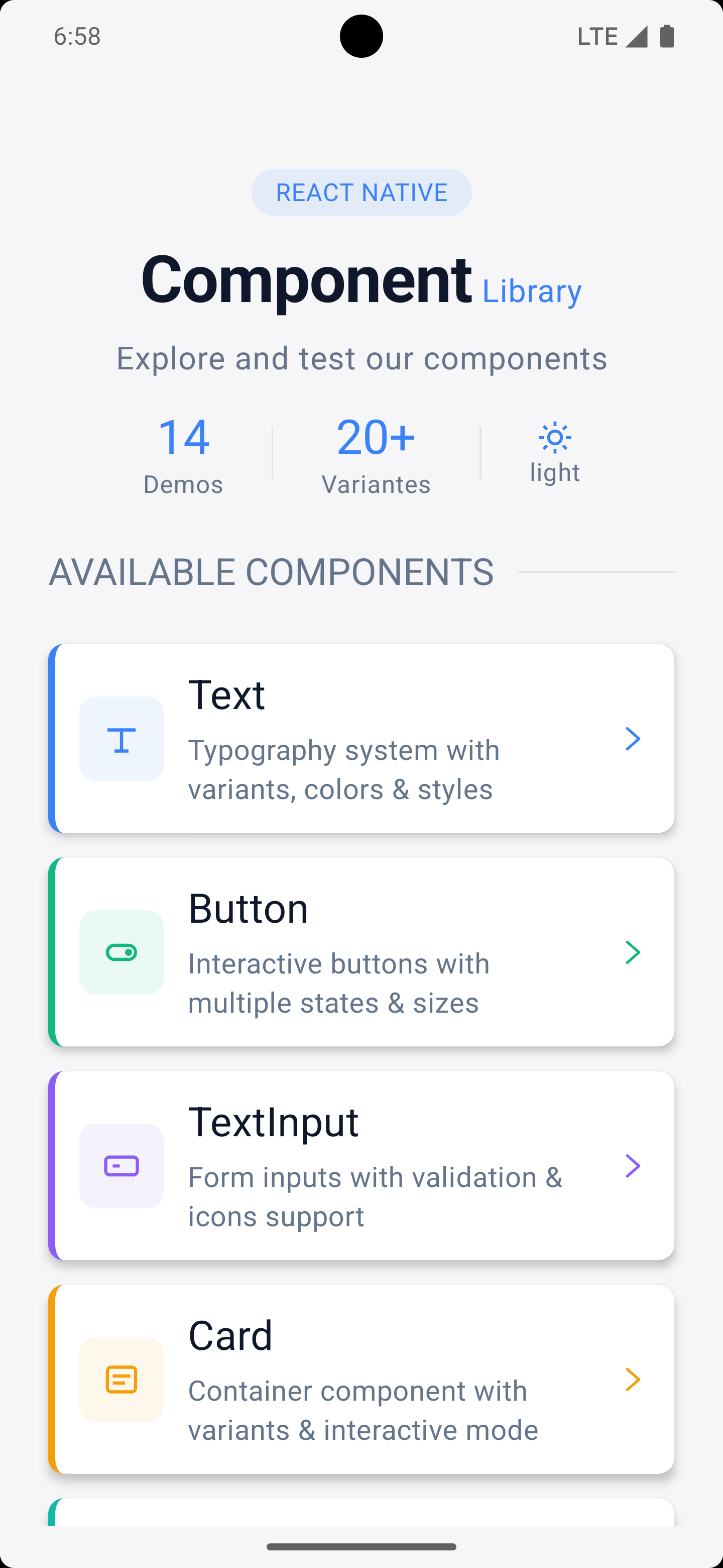RN Kit Component Library on Android
