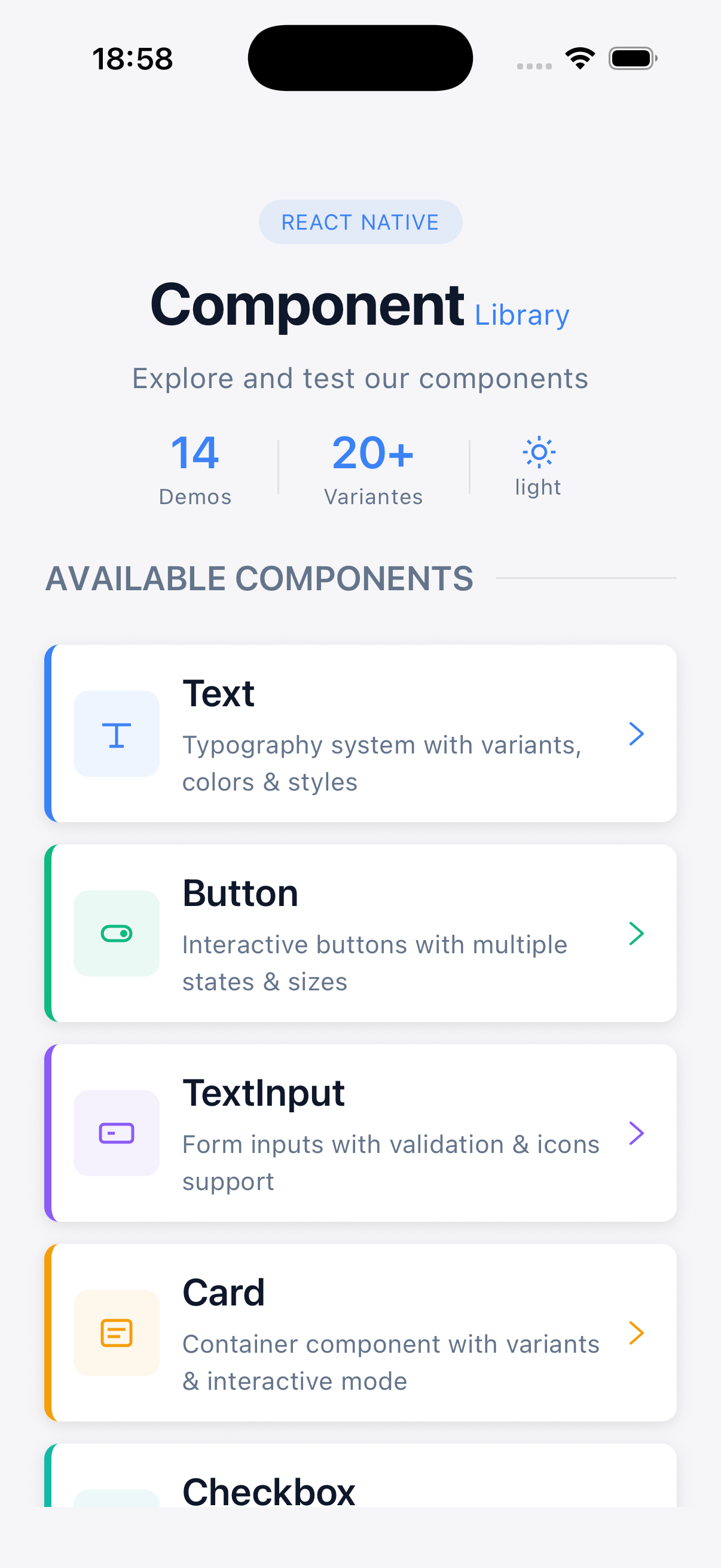 RN Kit Component Library on iOS